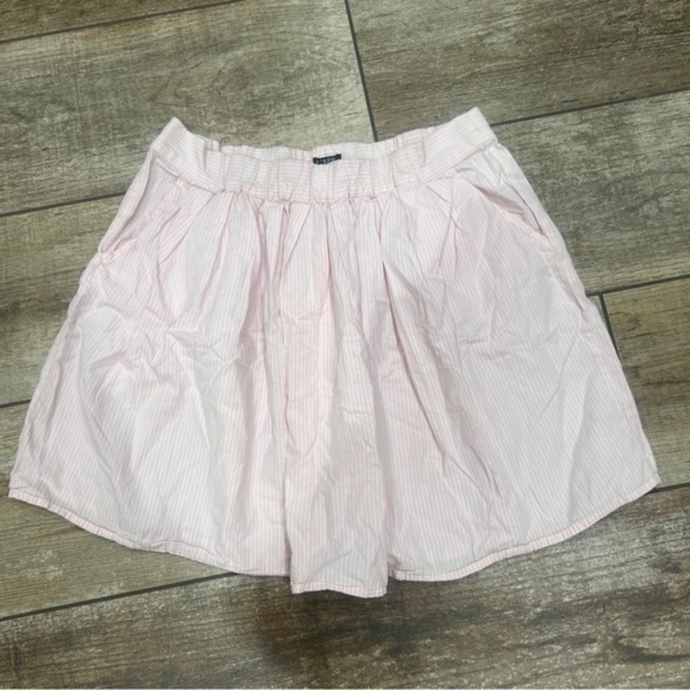J.Crew | Striped Pink and White 100% Cotton Skirt